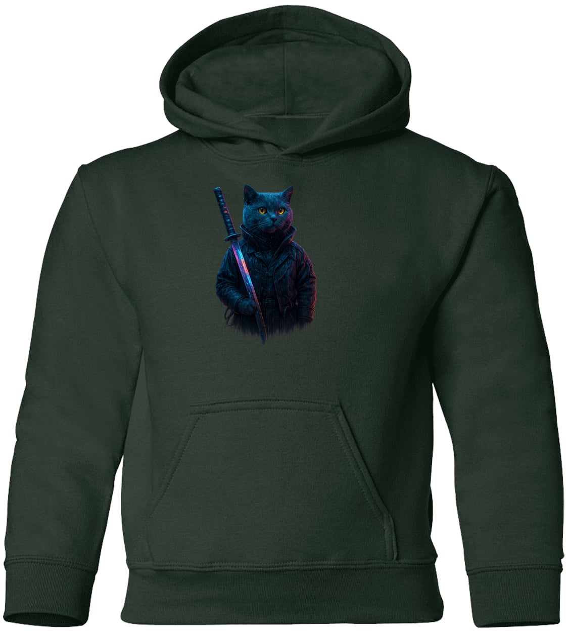 G185B Gildan Youth Pullover Hoodie - Forest Green