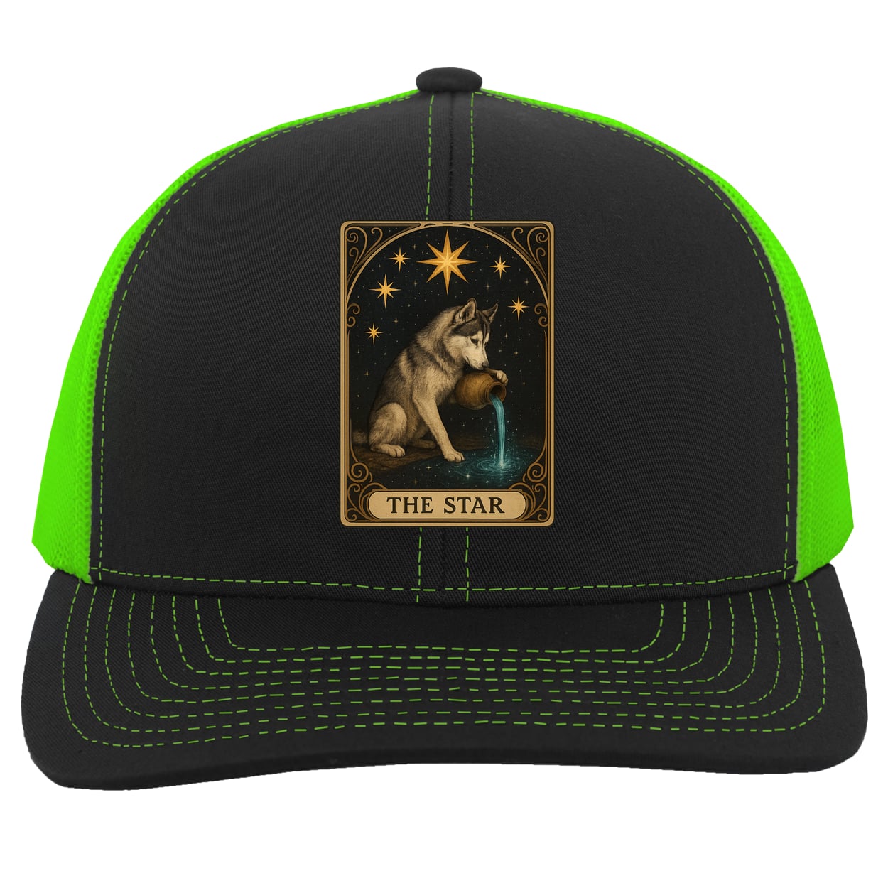 104C Trucker Snap Back - Black/Neon Green