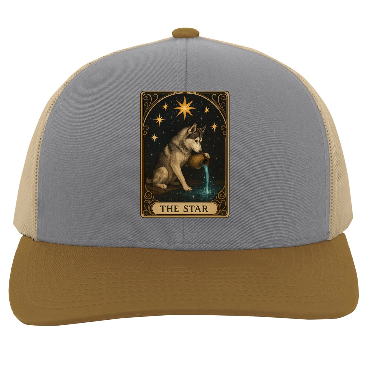 104C Trucker Snap Back - Heather/Beige/Amber