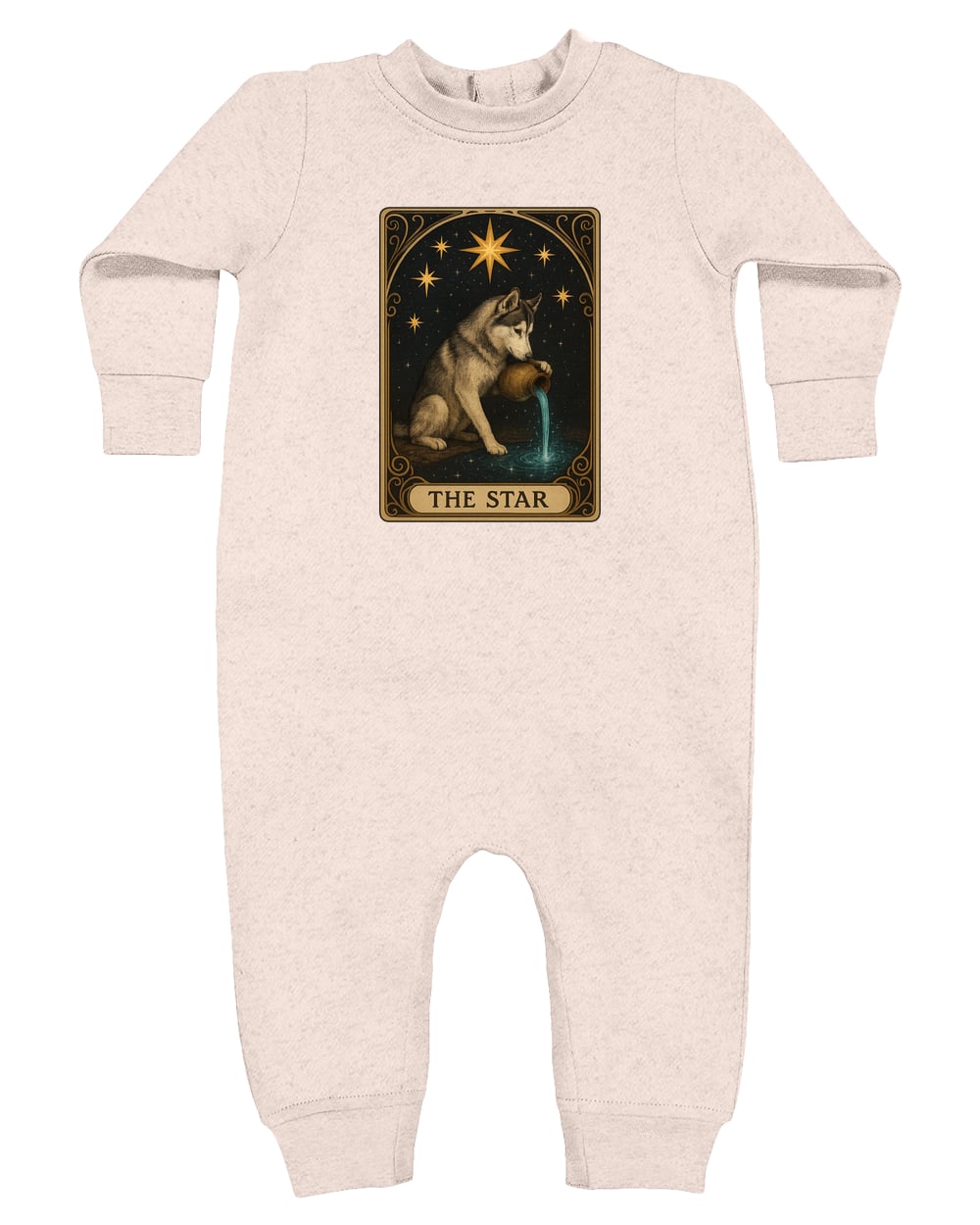 4447 Rabbit Skins Infant Fleece One-Piece Bodysuit - Natural Heather