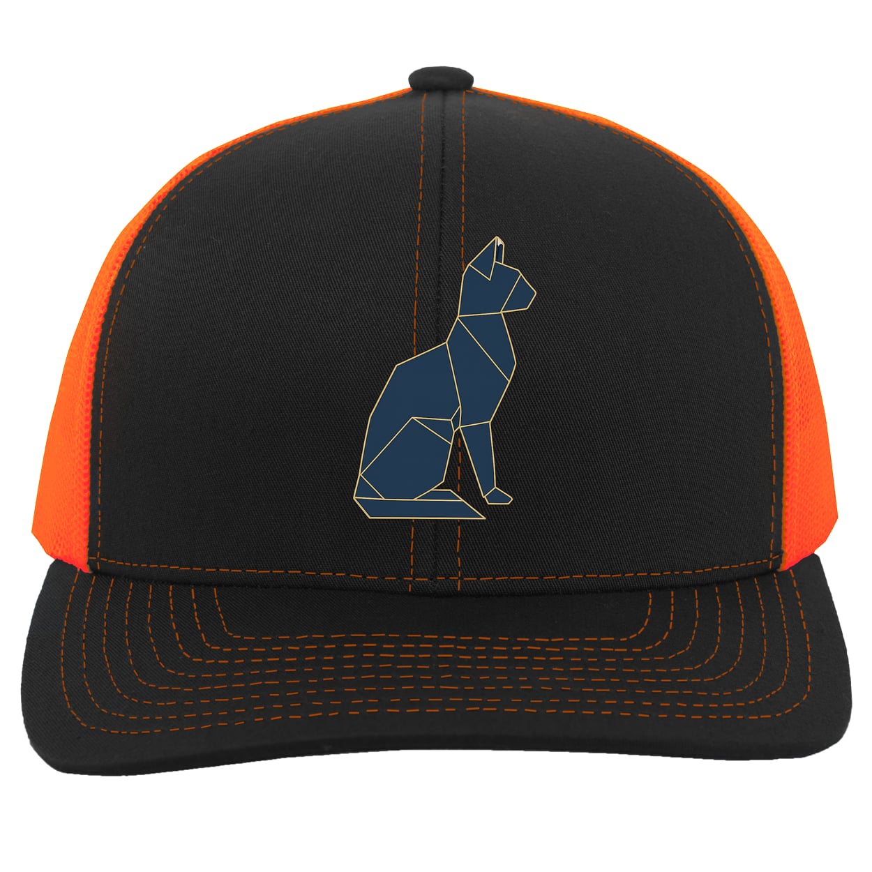 104C Trucker Snap Back - Black/Neon Orange