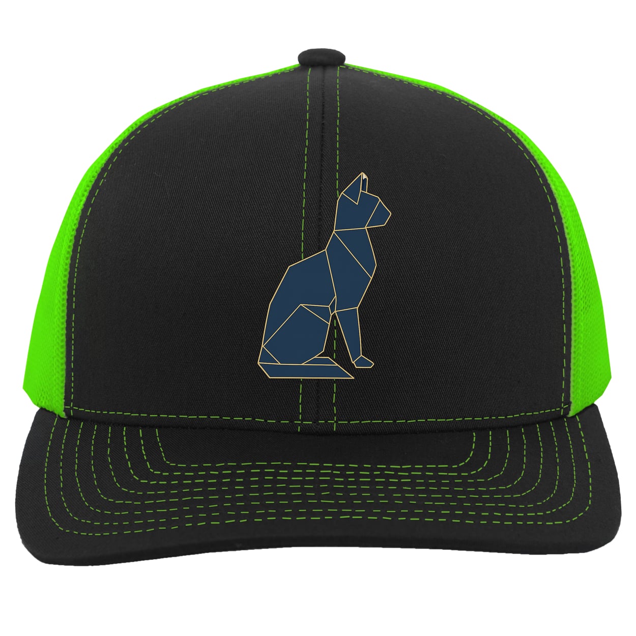 104C Trucker Snap Back - Black/Neon Green