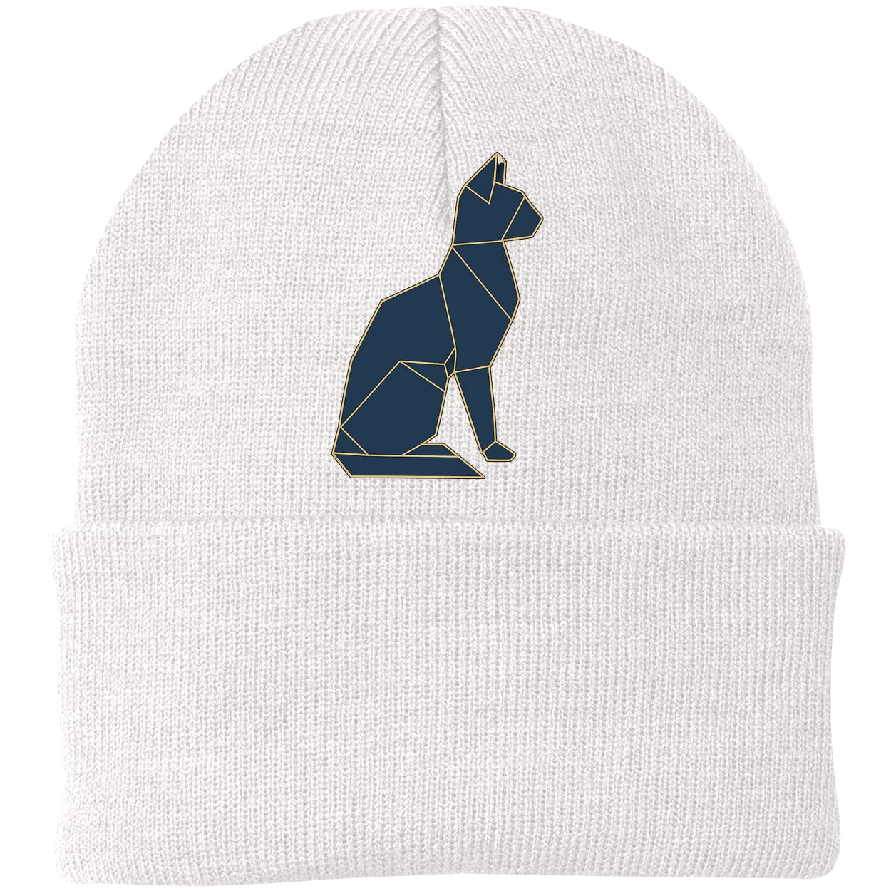 CP90 Port & Company Knit Beanie - White