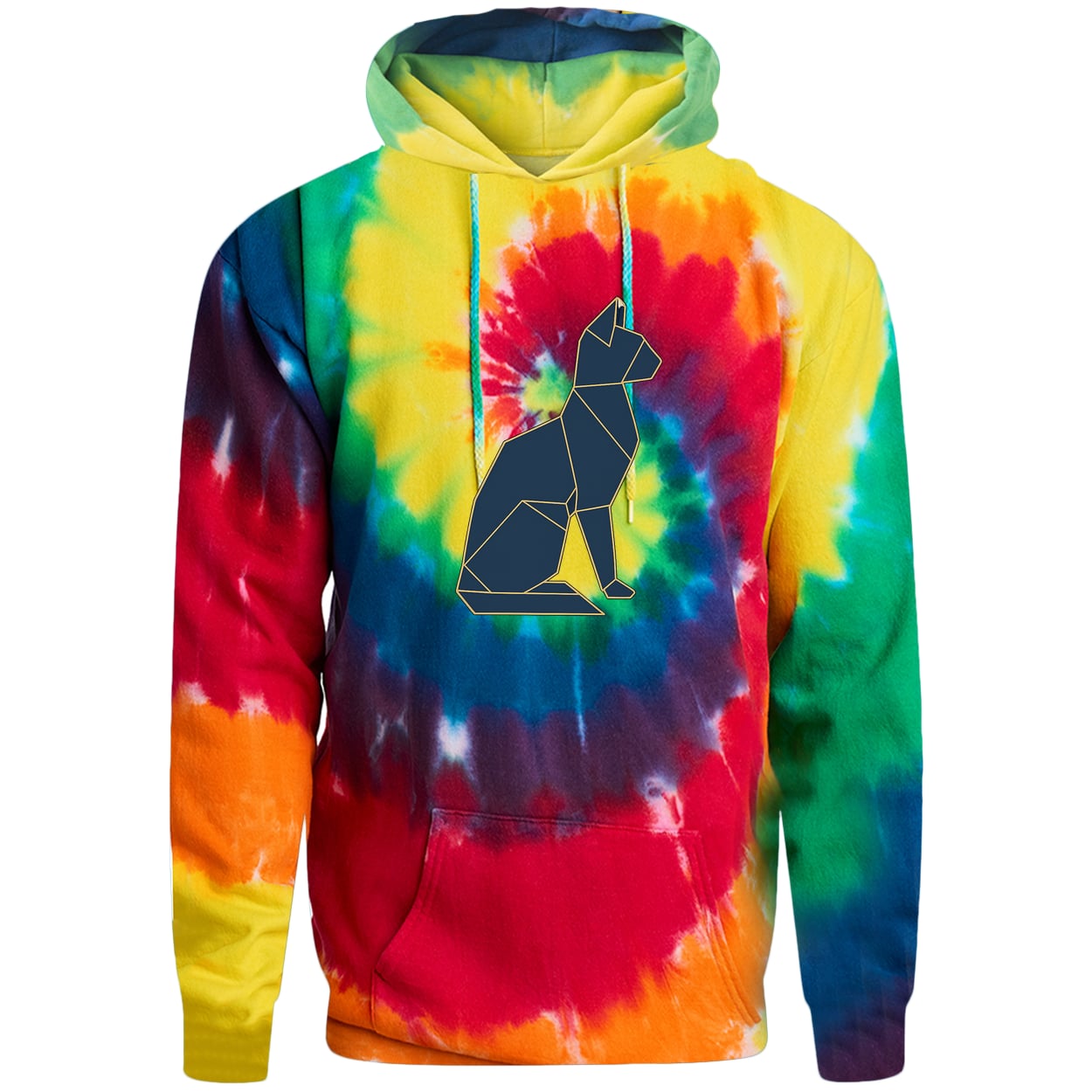 PC146 Port & Company Adult Tie-Dye Pullover Hoodie - Rainbow