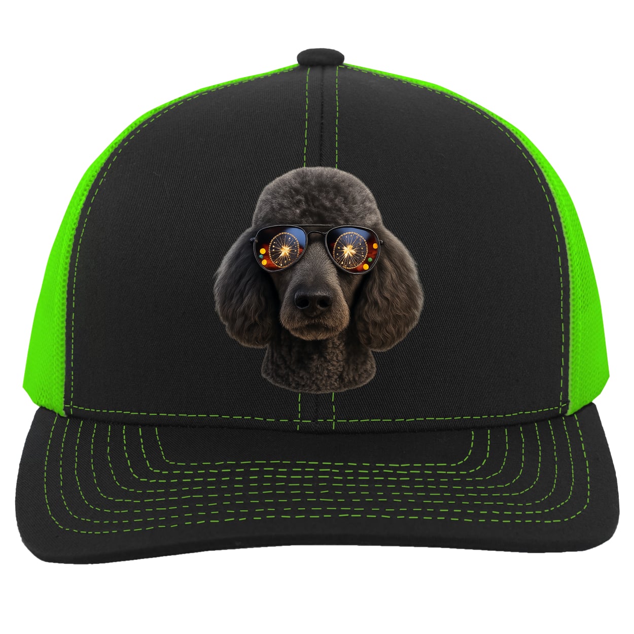 104C Trucker Snap Back - Black/Neon Green