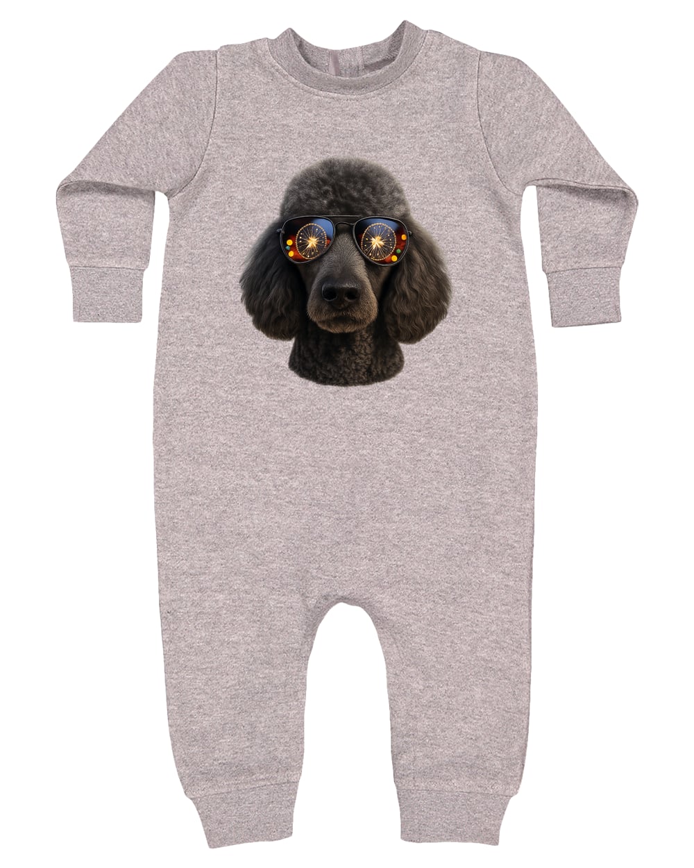4447 Rabbit Skins Infant Fleece One-Piece Bodysuit - Heather Grey