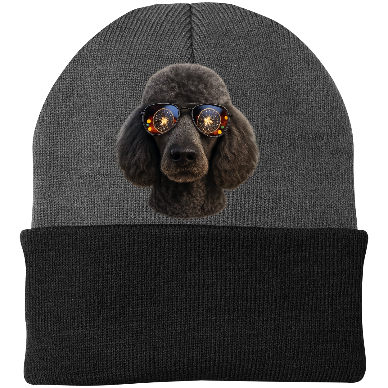 CP90 Port & Company Knit Beanie - Athletic Oxford/Black