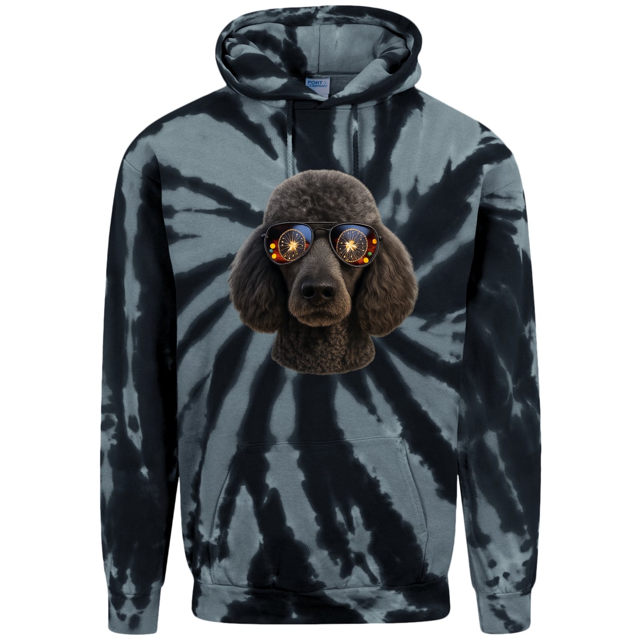PC146 Port & Company Adult Tie-Dye Pullover Hoodie - Black