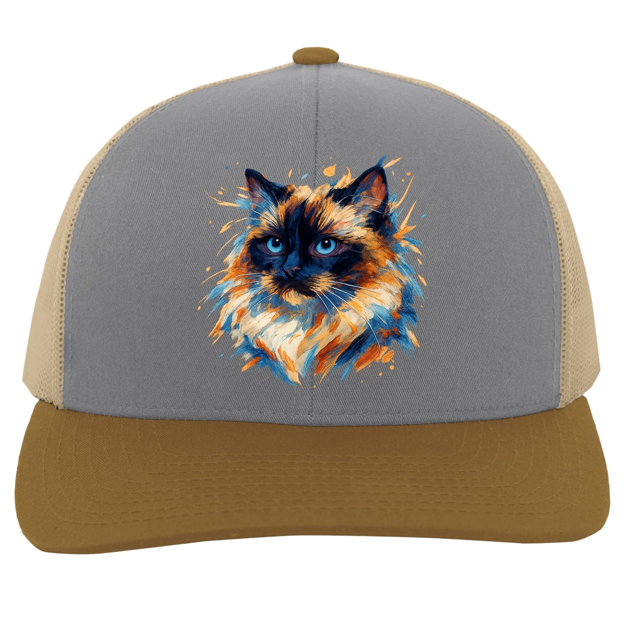 104C Trucker Snap Back - Heather/Beige/Amber