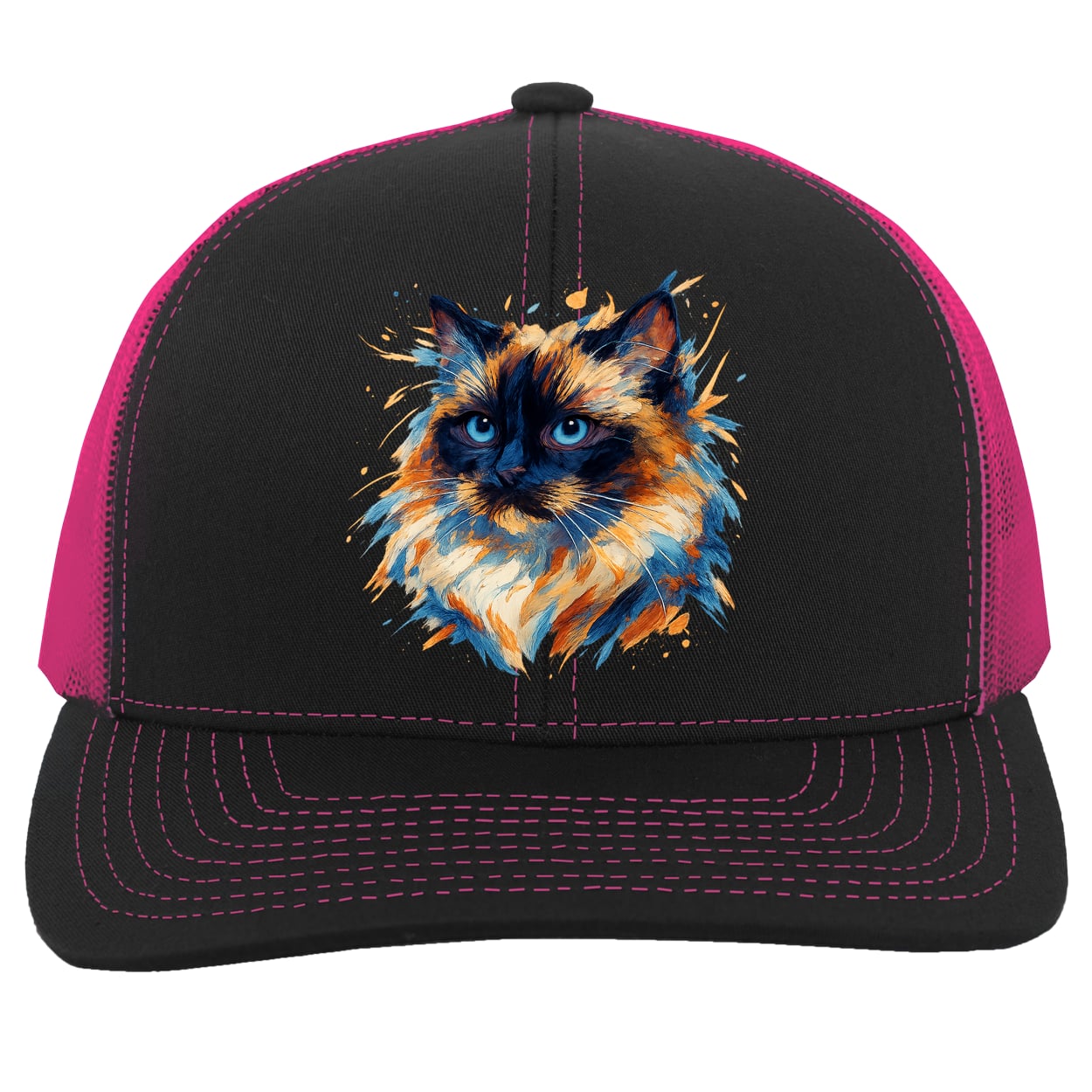 104C Trucker Snap Back - Black/Pink