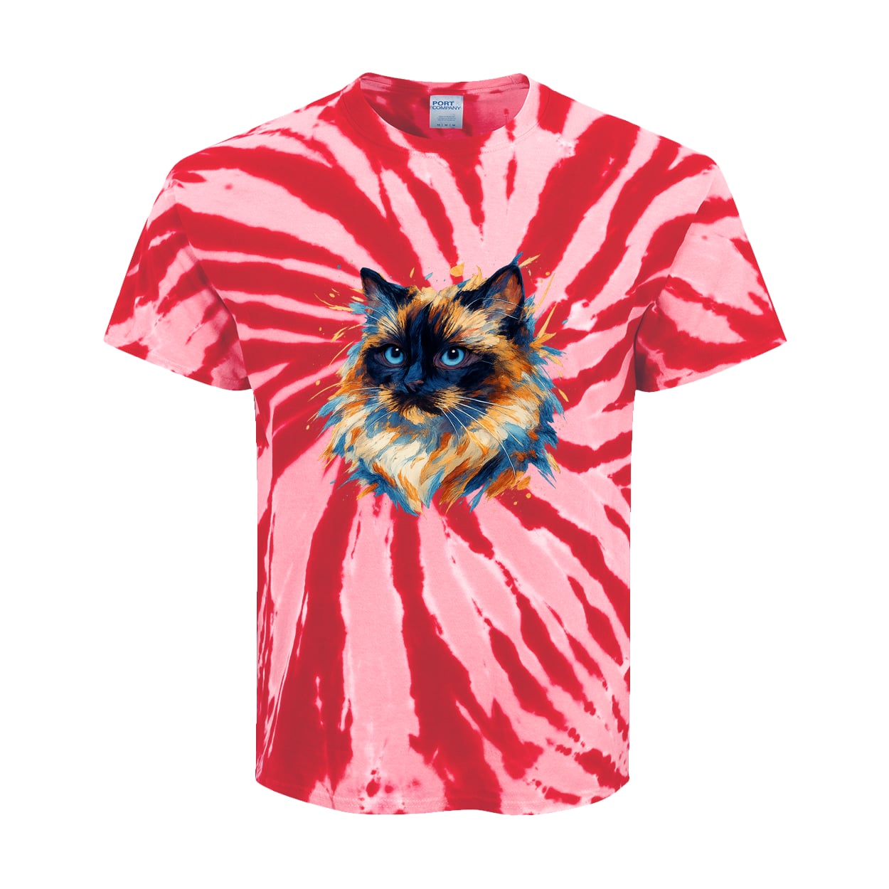 PC147Y Port & Company Kids Tie-Dye Tee - Red