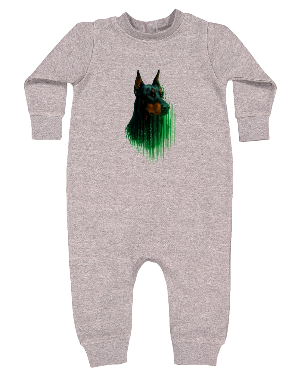 4447 Rabbit Skins Infant Fleece One-Piece Bodysuit - Heather Grey