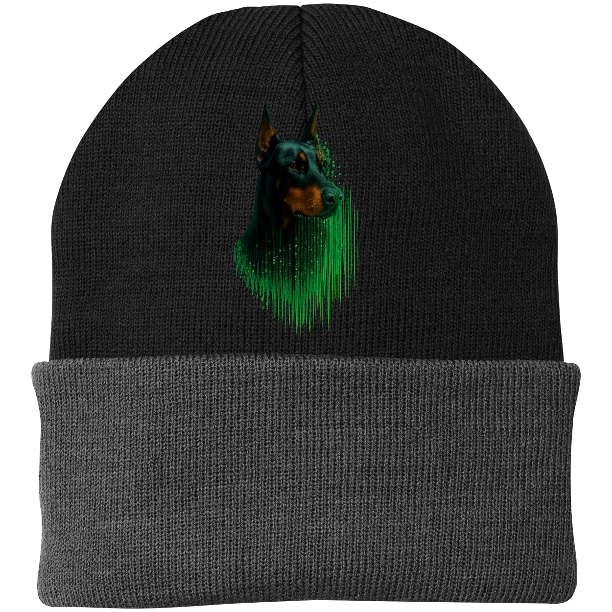CP90 Port & Company Knit Beanie - Black/Gray