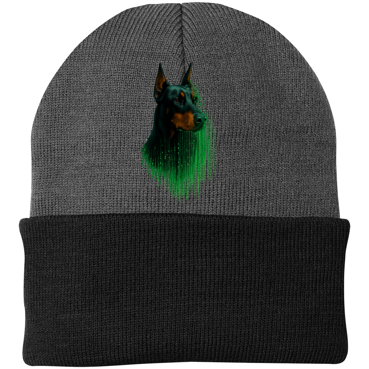 CP90 Port & Company Knit Beanie - Athletic Oxford/Black