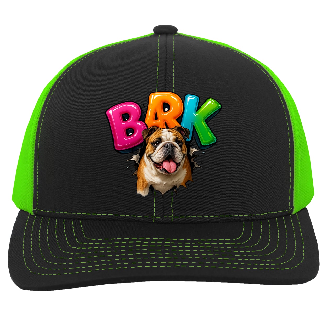 104C Trucker Snap Back - Black/Neon Green