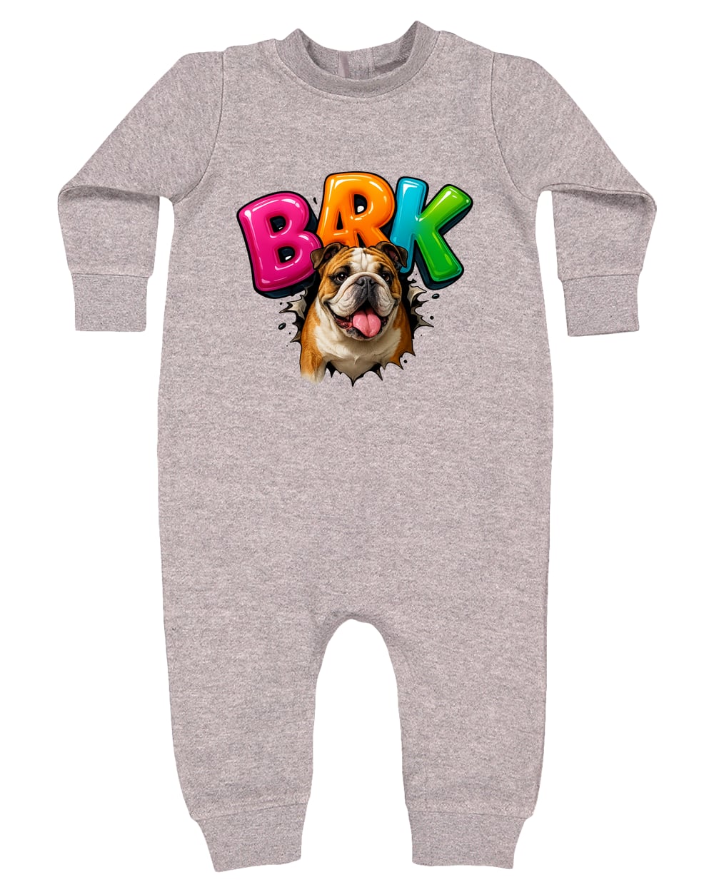 4447 Rabbit Skins Infant Fleece One-Piece Bodysuit - Heather Grey