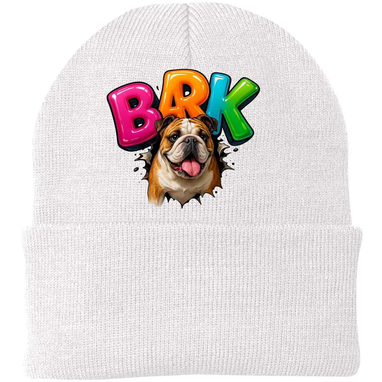 CP90 Port & Company Knit Beanie - White
