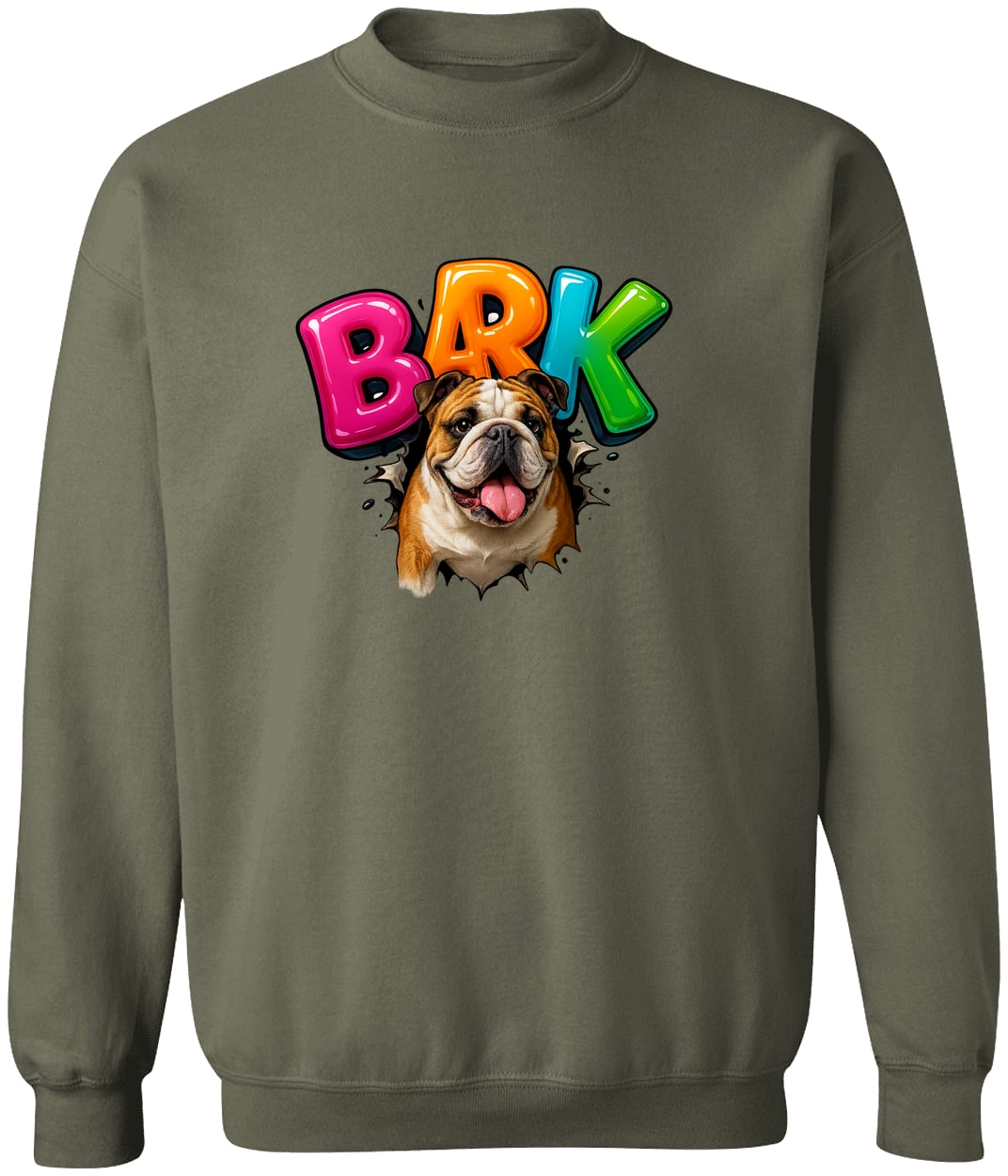 G180 Gildan Crewneck Pullover Sweatshirt - Military Green