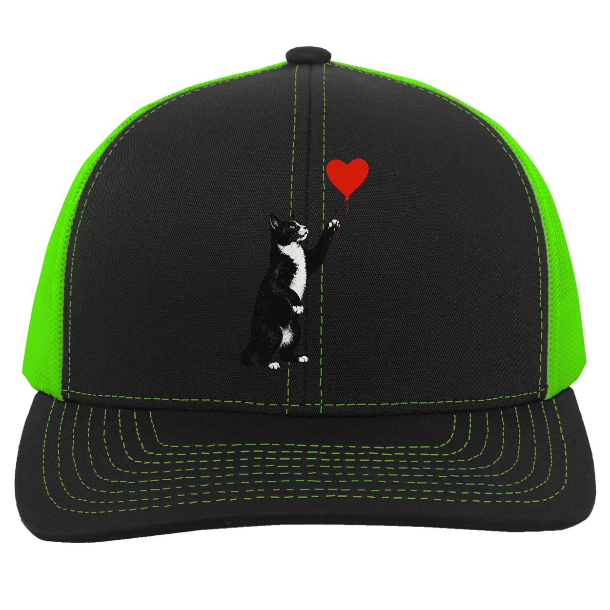 104C Trucker Snap Back - Black/Neon Green