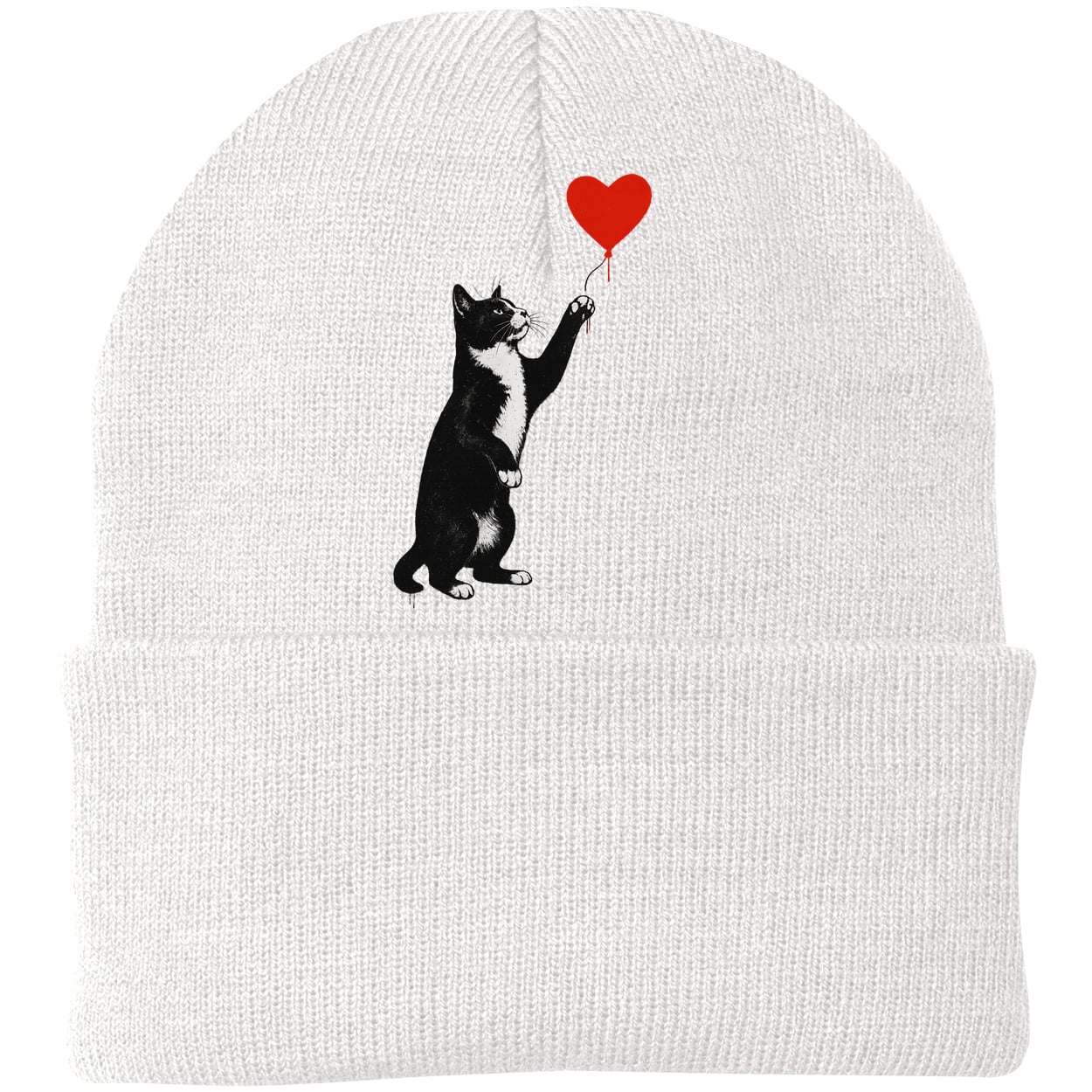CP90 Port & Company Knit Beanie - White