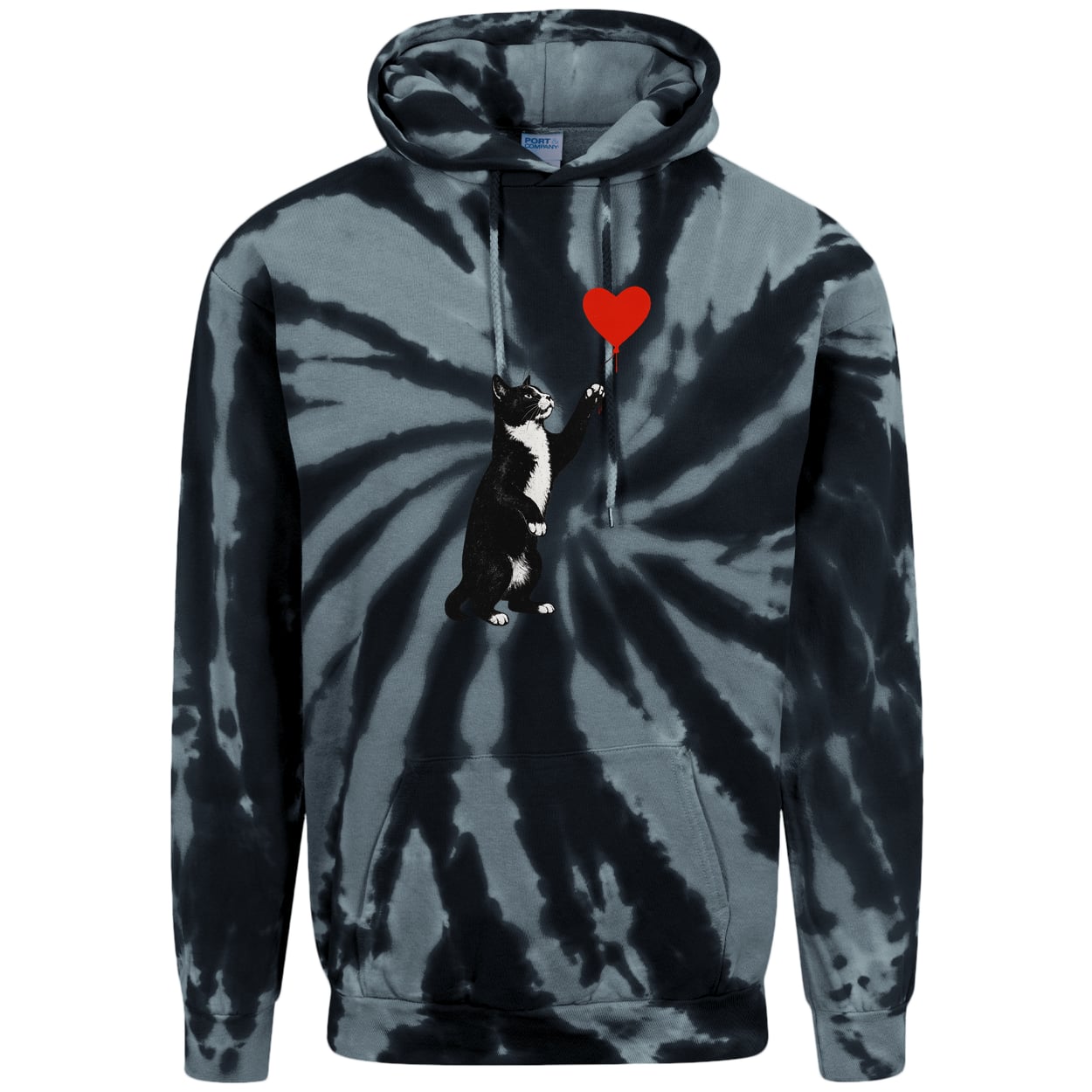 PC146 Port & Company Adult Tie-Dye Pullover Hoodie - Black