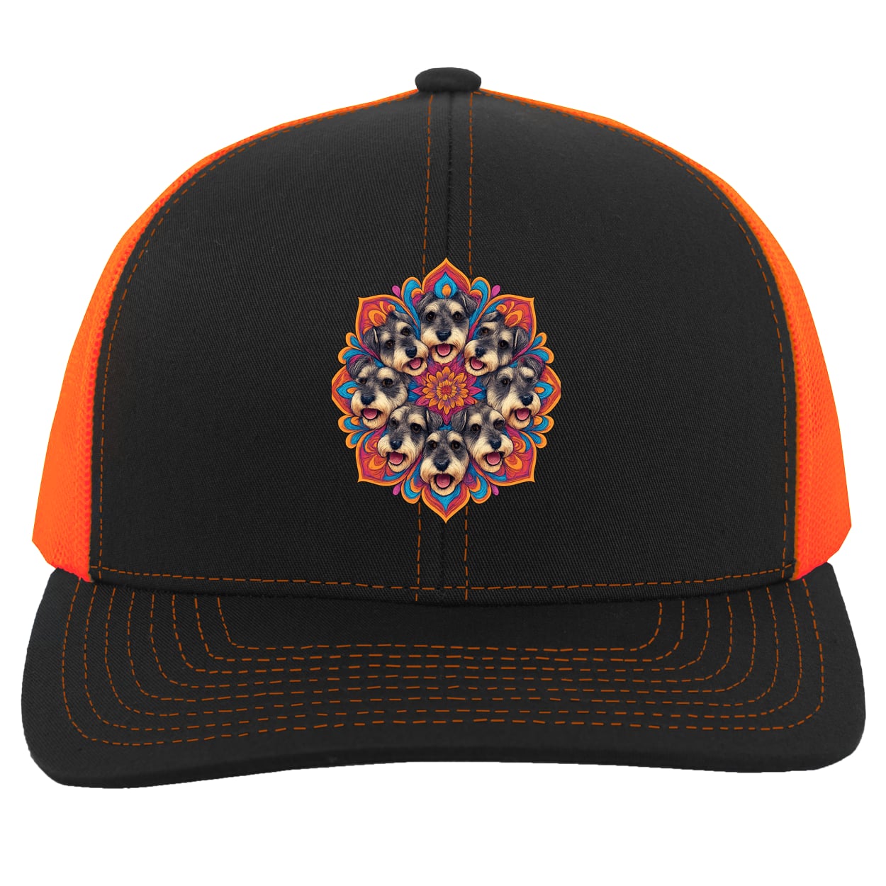 104C Trucker Snap Back - Black/Neon Orange