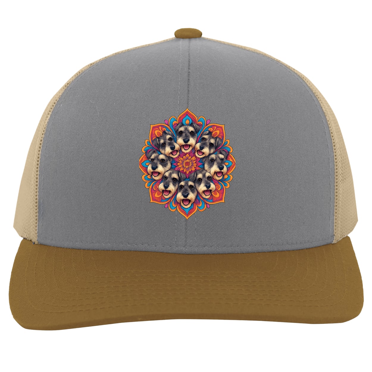 104C Trucker Snap Back - Heather/Beige/Amber