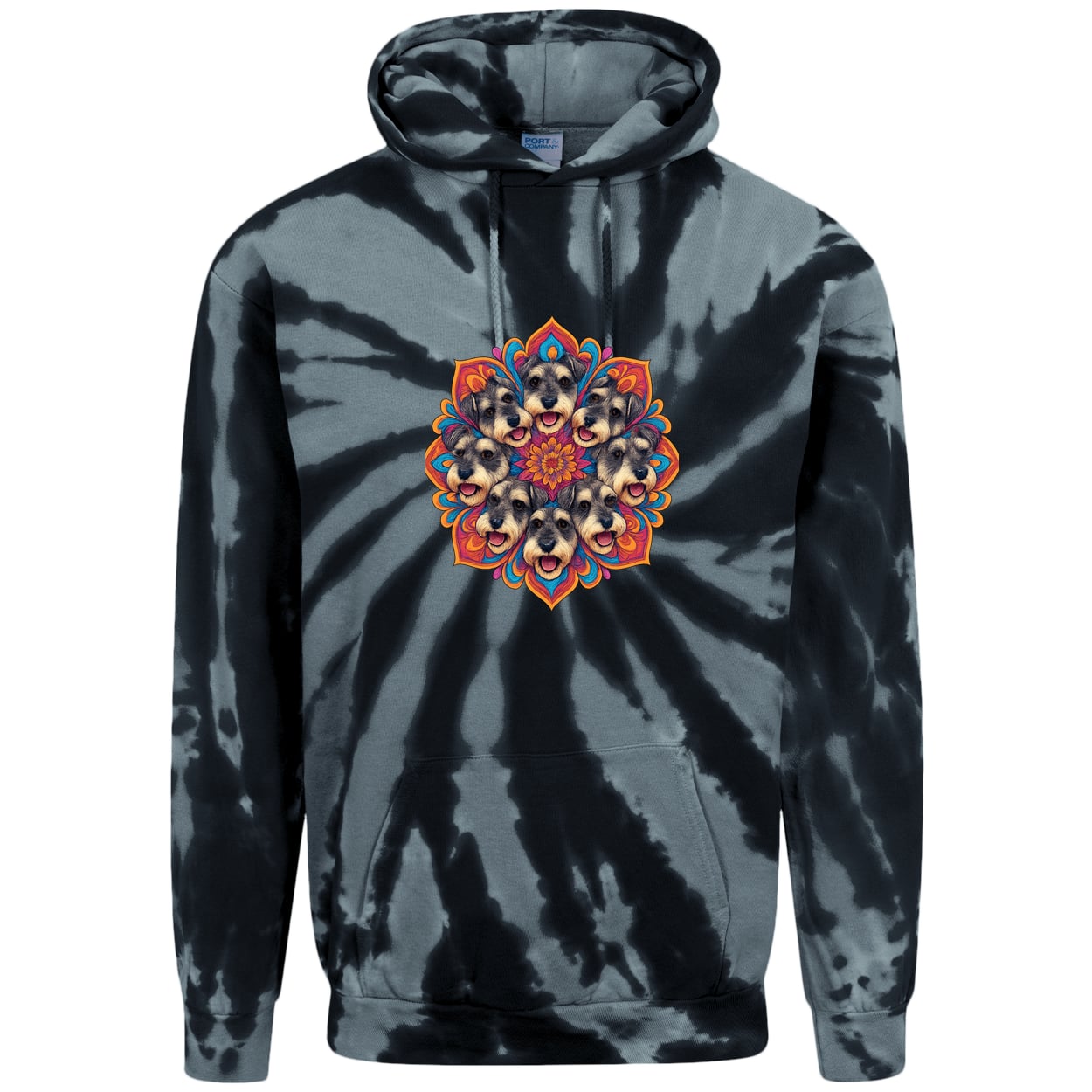 PC146 Port & Company Adult Tie-Dye Pullover Hoodie - Black
