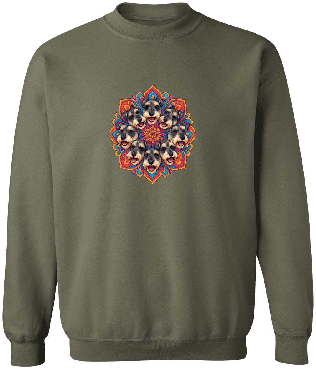 G180 Gildan Crewneck Pullover Sweatshirt - Military Green