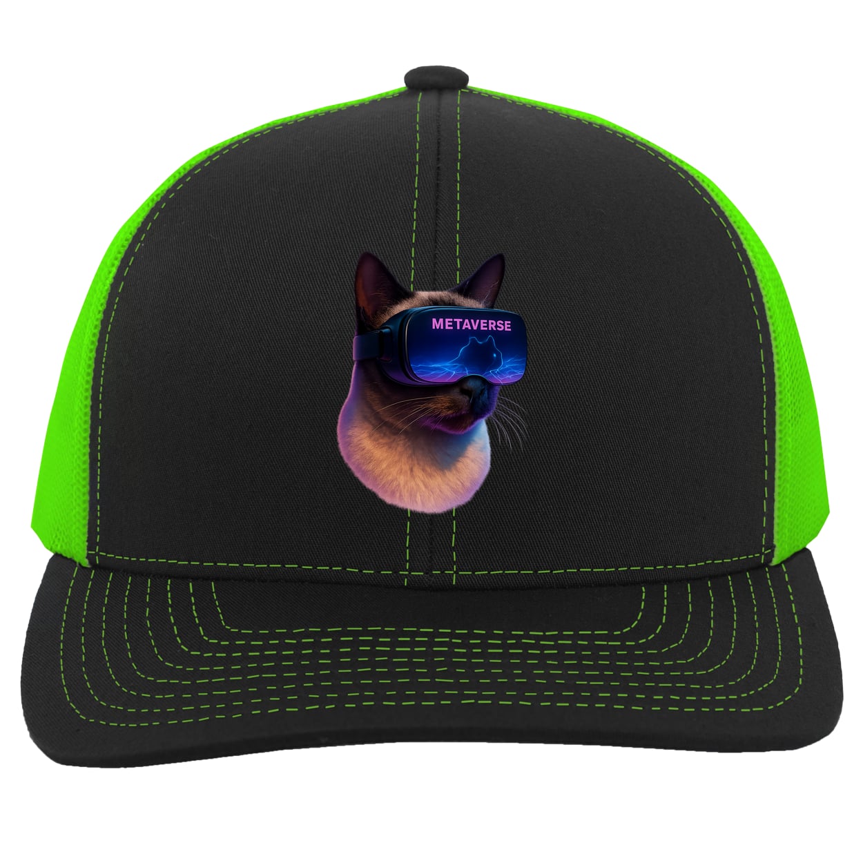 104C Trucker Snap Back - Black/Neon Green