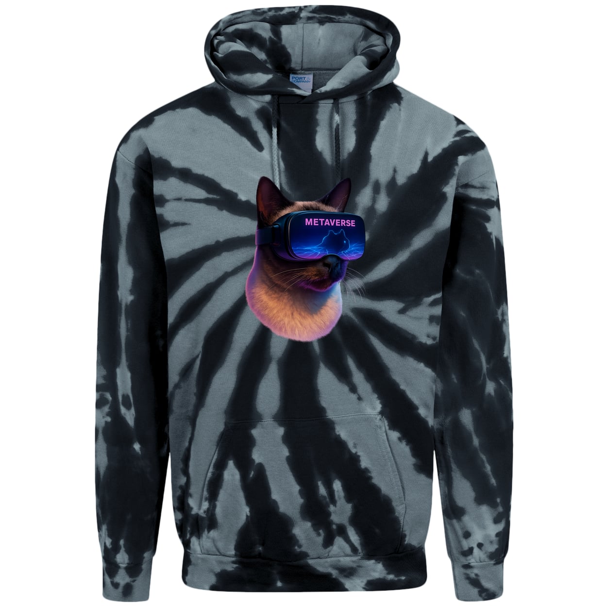 PC146 Port & Company Adult Tie-Dye Pullover Hoodie - Black
