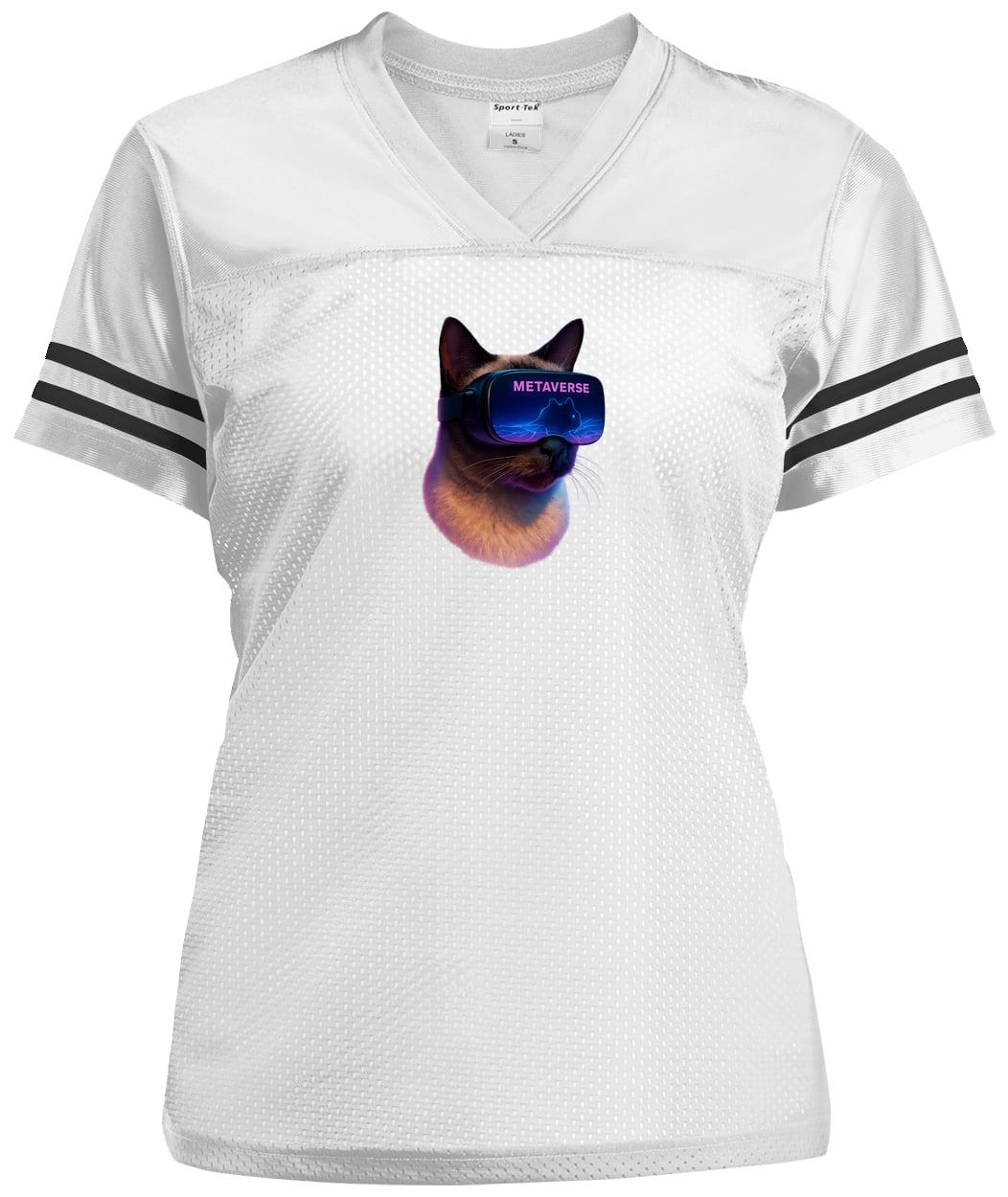 LST307 Sport-Tek Ladies' Replica Jersey - White/Black