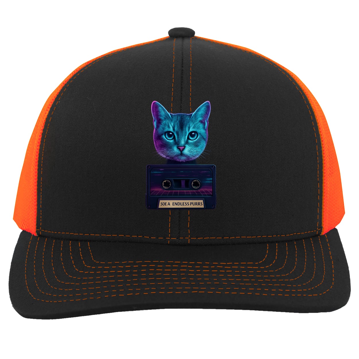 104C Trucker Snap Back - Black/Neon Orange