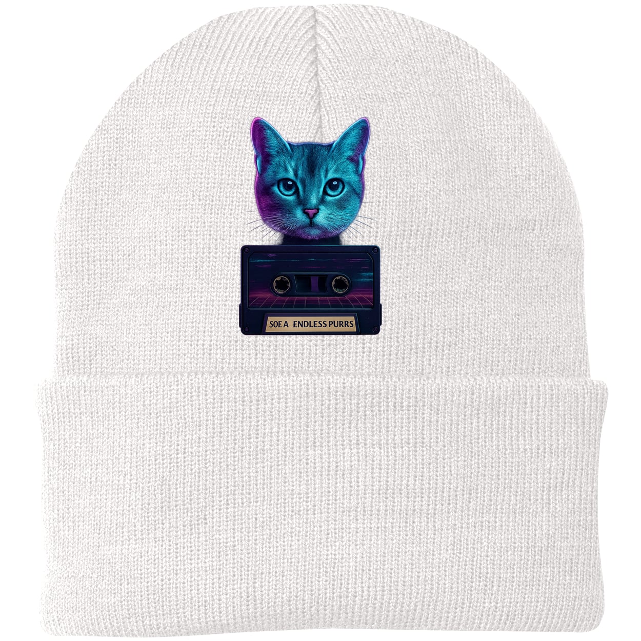 CP90 Port & Company Knit Beanie - White