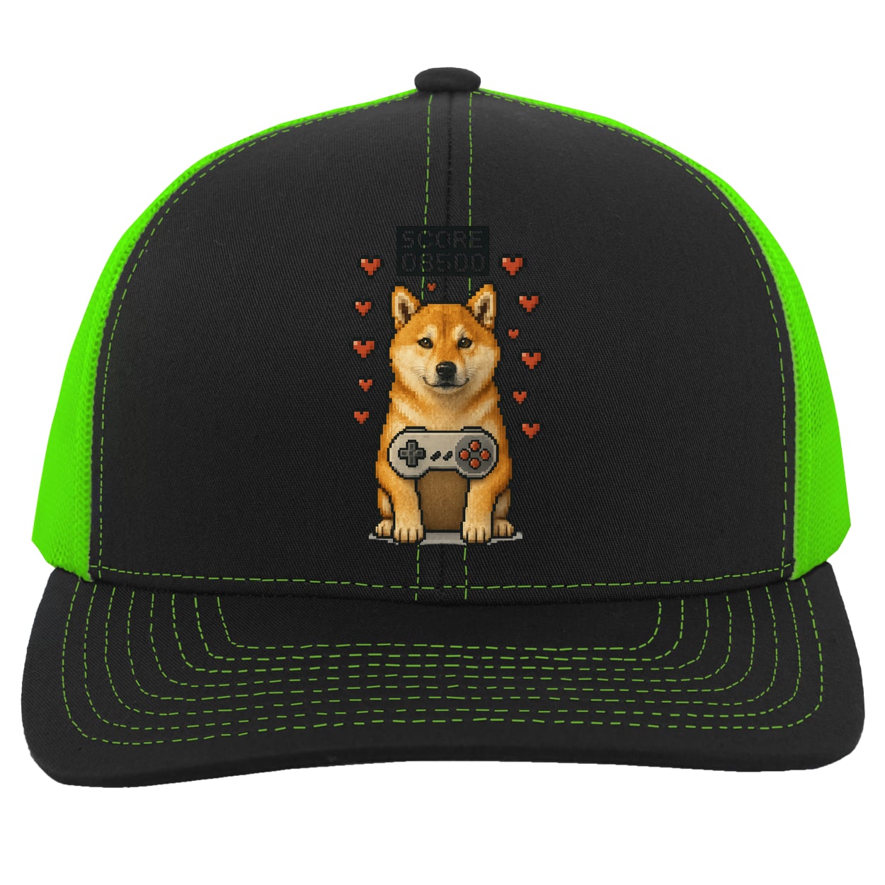 104C Trucker Snap Back - Black/Neon Green