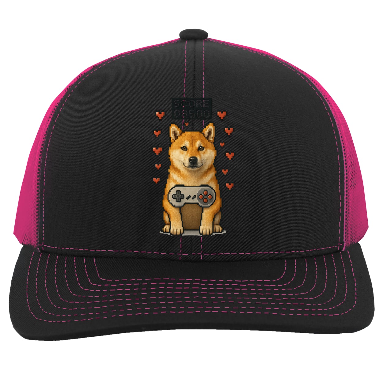 104C Trucker Snap Back - Black/Pink