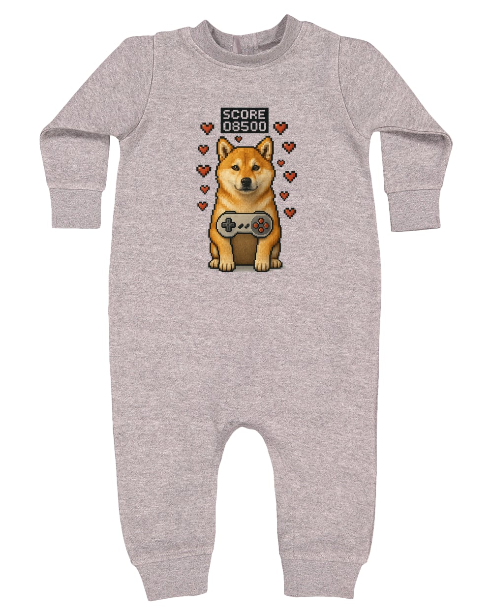 4447 Rabbit Skins Infant Fleece One-Piece Bodysuit - Heather Grey