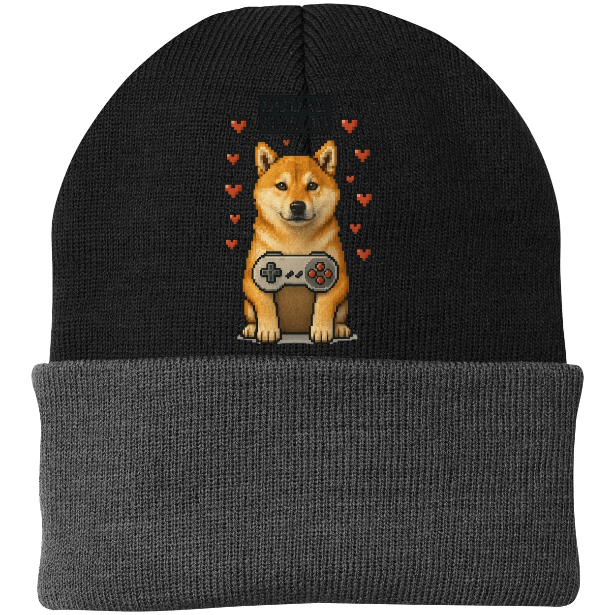 CP90 Port & Company Knit Beanie - Black/Gray