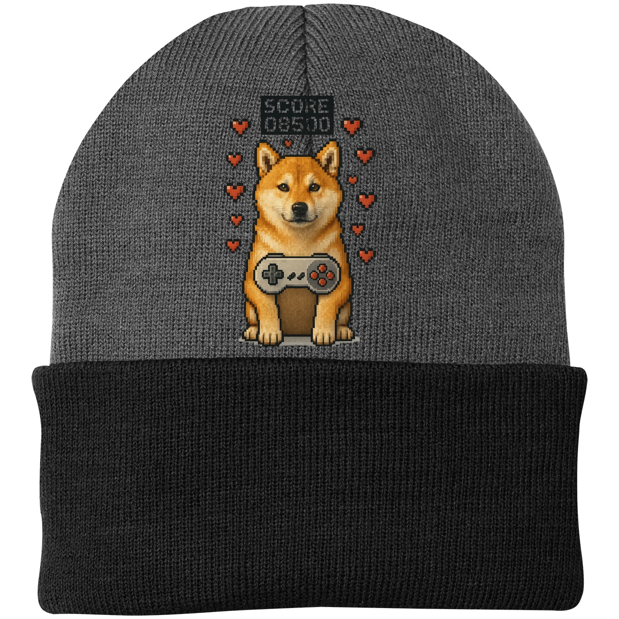 CP90 Port & Company Knit Beanie - Athletic Oxford/Black