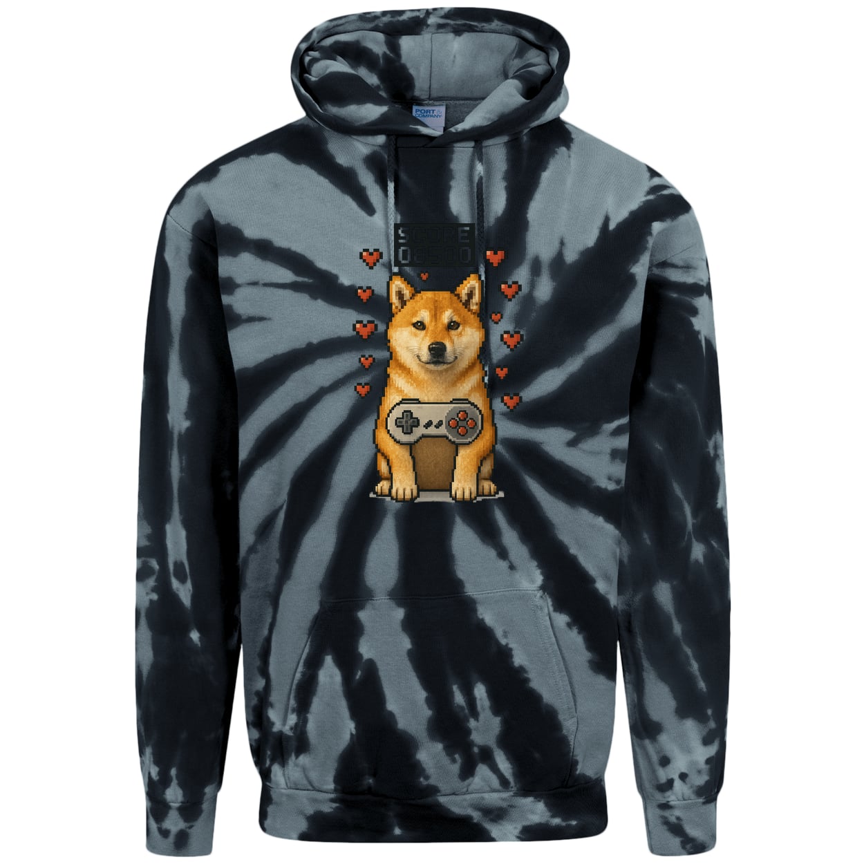 PC146 Port & Company Adult Tie-Dye Pullover Hoodie - Black