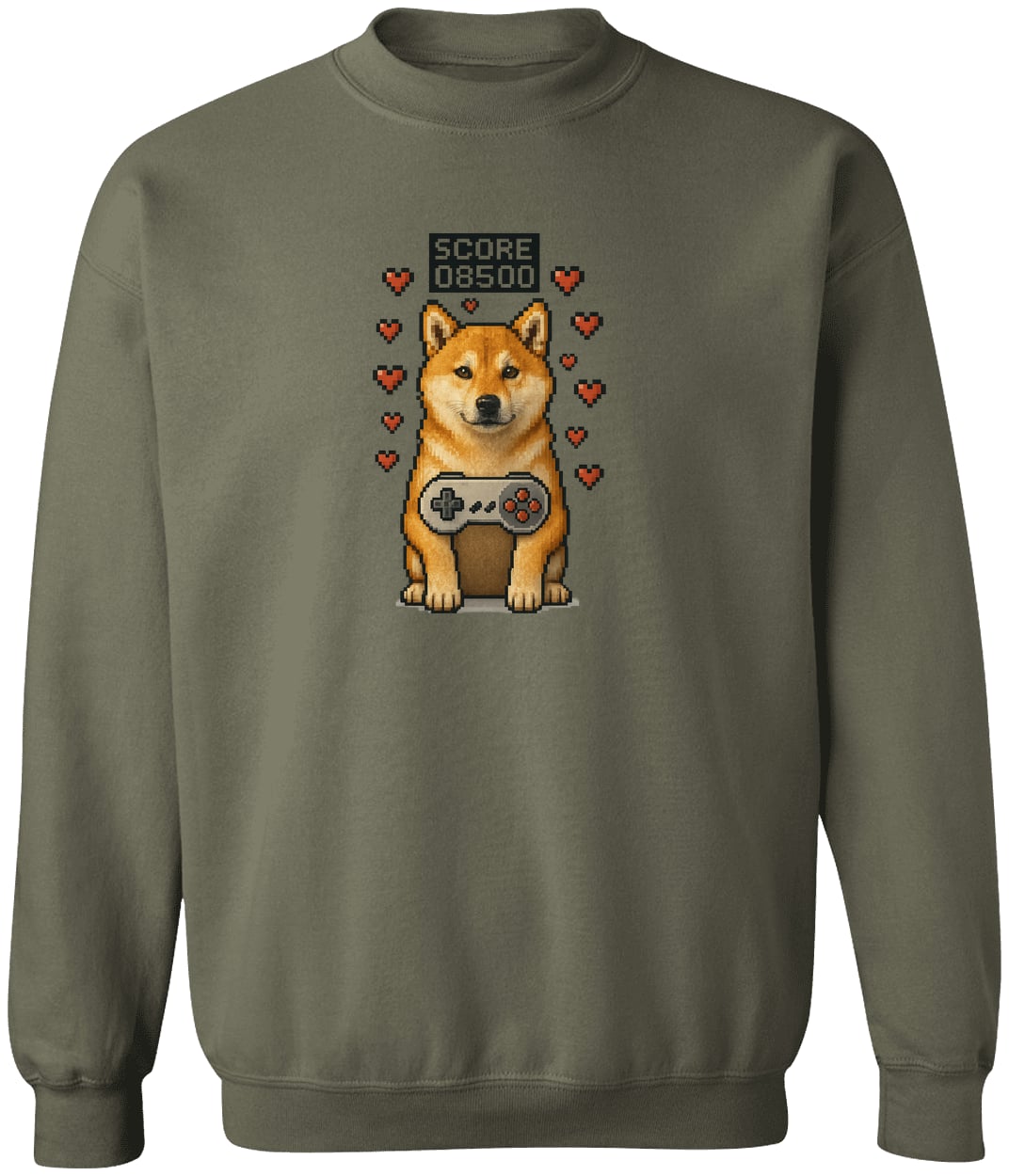 G180 Gildan Crewneck Pullover Sweatshirt - Military Green