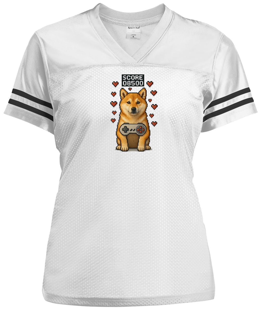 LST307 Sport-Tek Ladies' Replica Jersey - White/Black