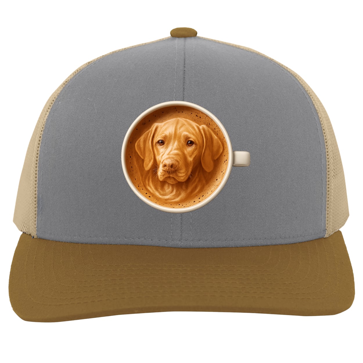 104C Trucker Snap Back - Heather/Beige/Amber