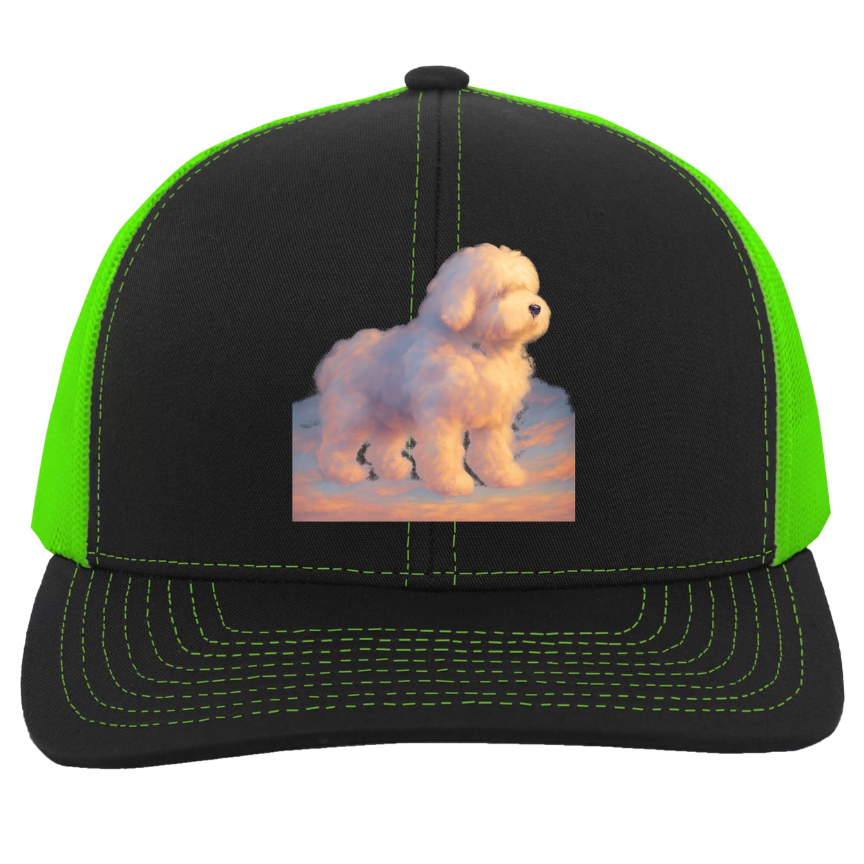 104C Trucker Snap Back - Black/Neon Green