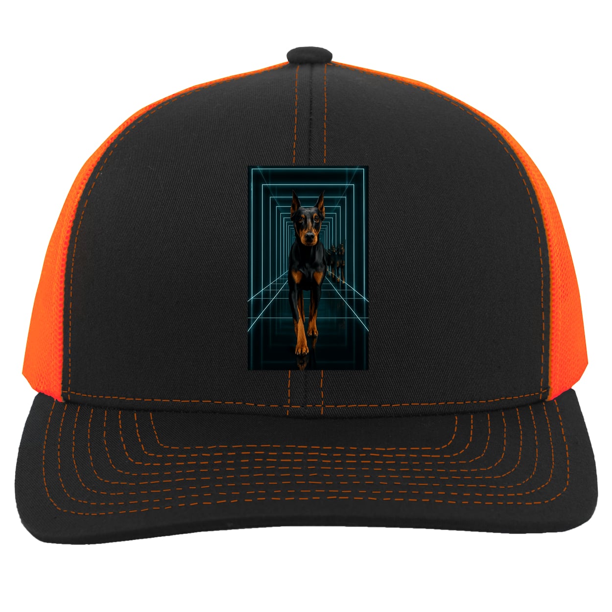 104C Trucker Snap Back - Black/Neon Orange
