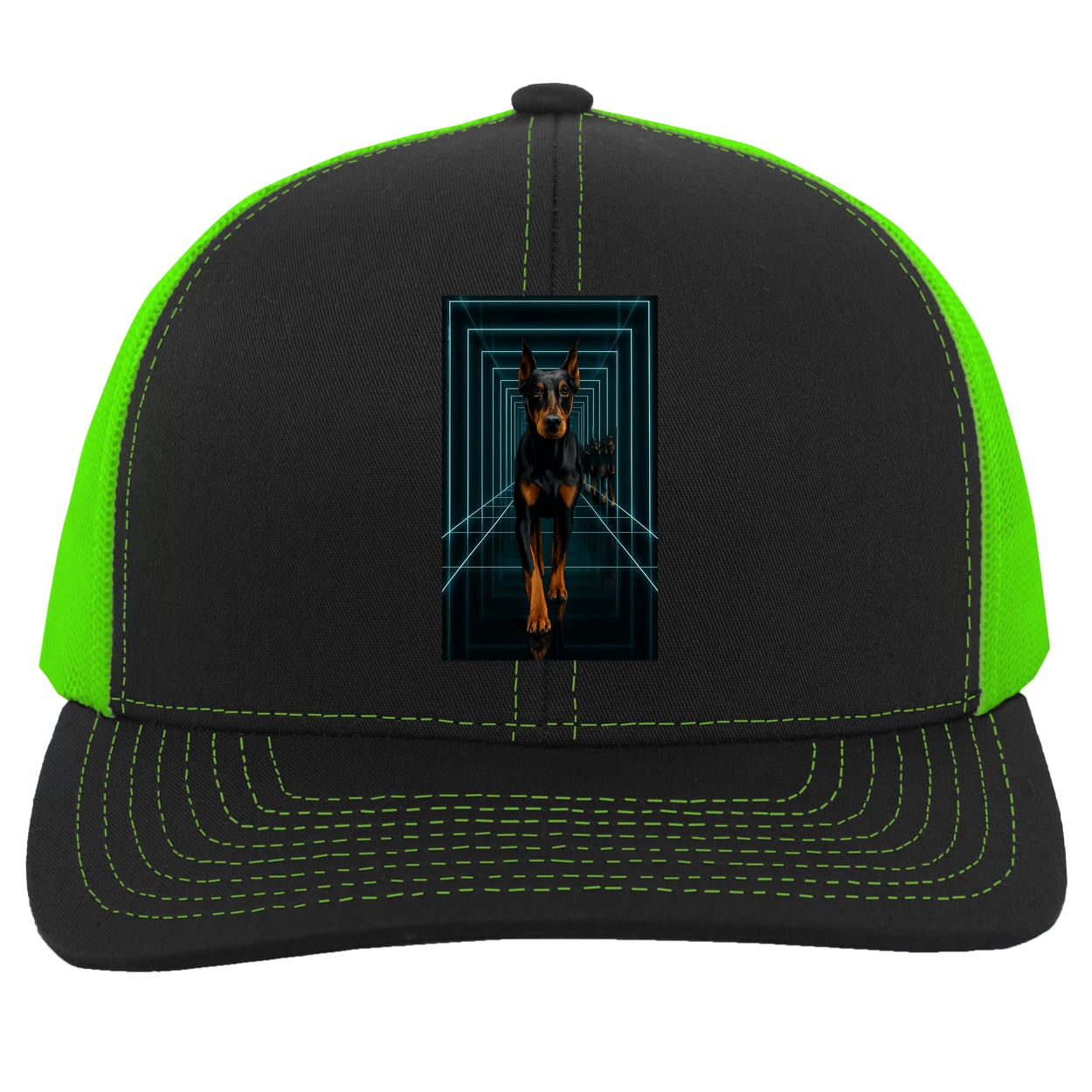 104C Trucker Snap Back - Black/Neon Green