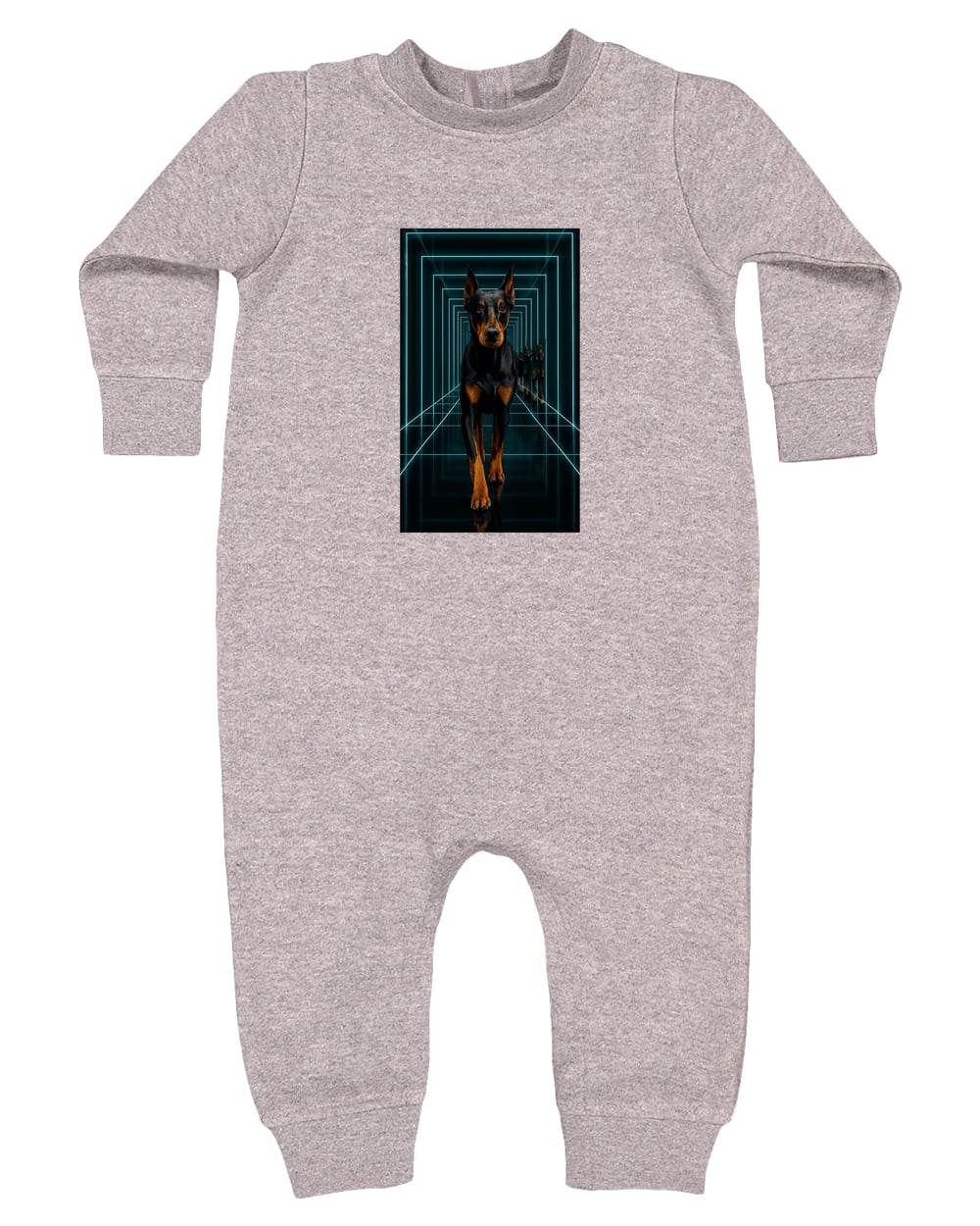 4447 Rabbit Skins Infant Fleece One-Piece Bodysuit - Heather Grey