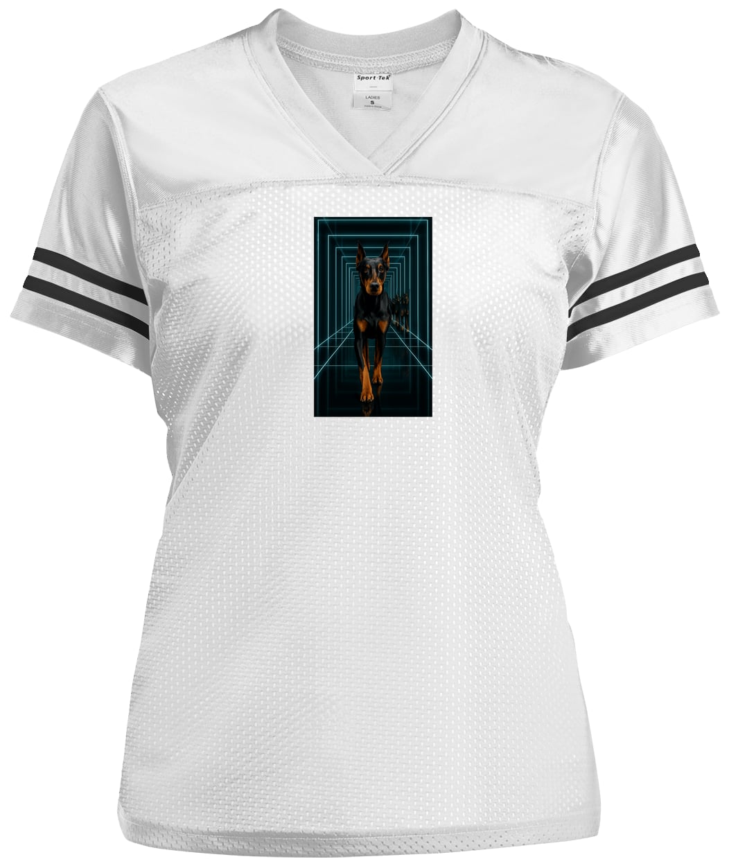 LST307 Sport-Tek Ladies' Replica Jersey - White/Black