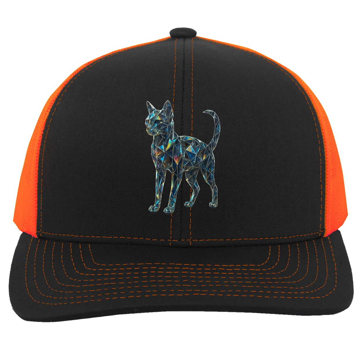 104C Trucker Snap Back - Black/Neon Orange