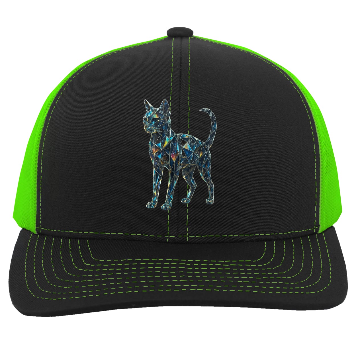 104C Trucker Snap Back - Black/Neon Green